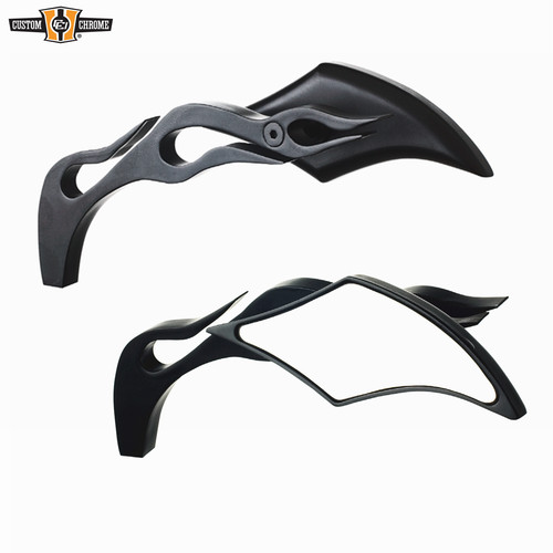 Black rear view mirrors flame - black, rear-view